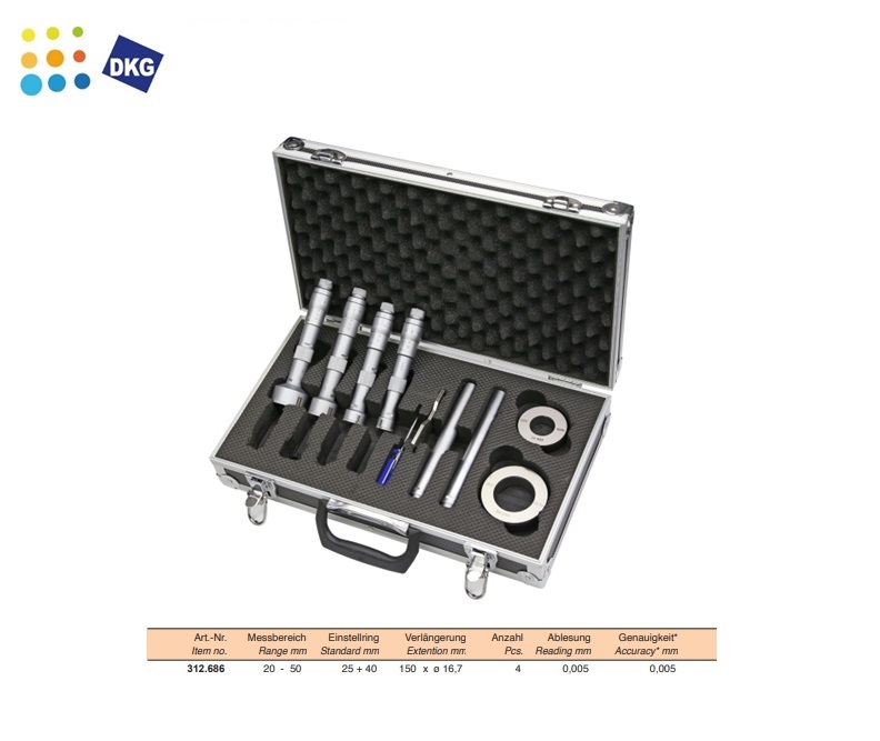 Driepunts Micrometer set, 20 - 50mm