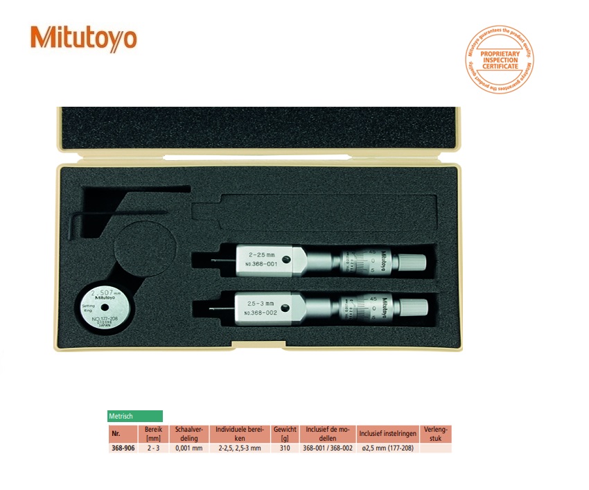 Tweepunts Micrometer Holtest Set 2-3mm (2 pcs.)