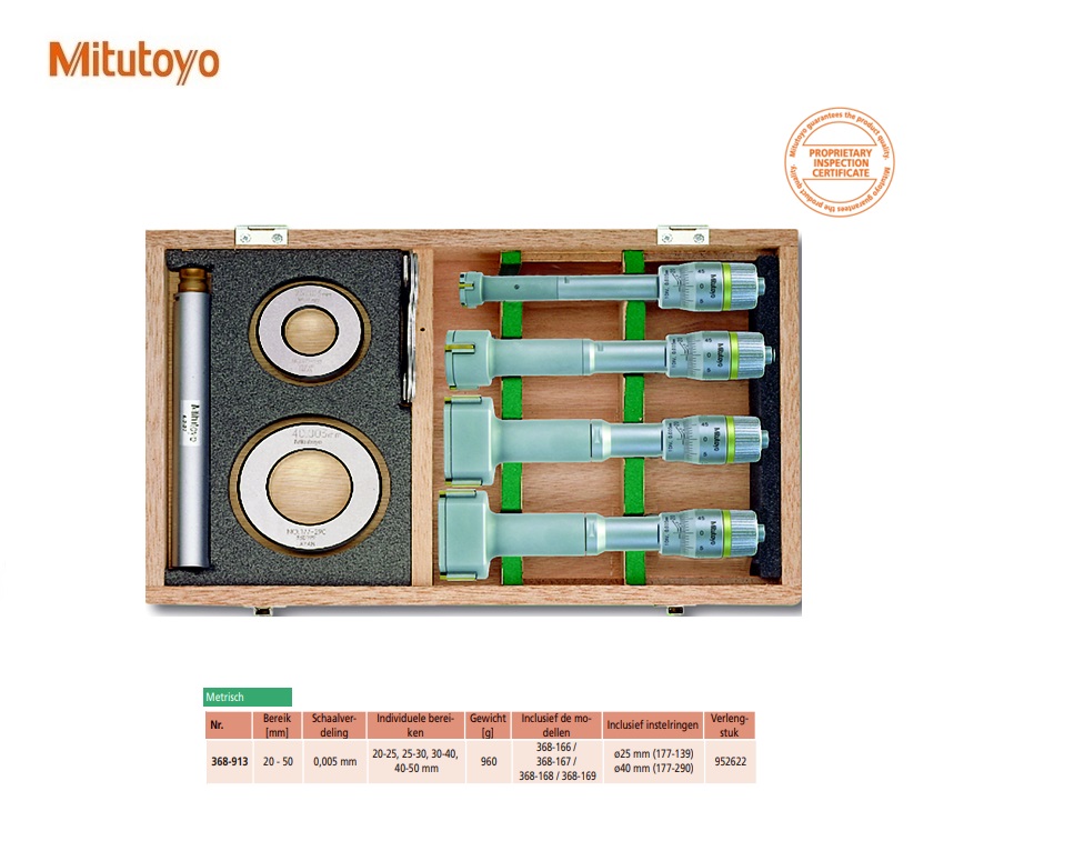 Driepunts Micrometer Holtest Set 20-50mm (4 pcs.)