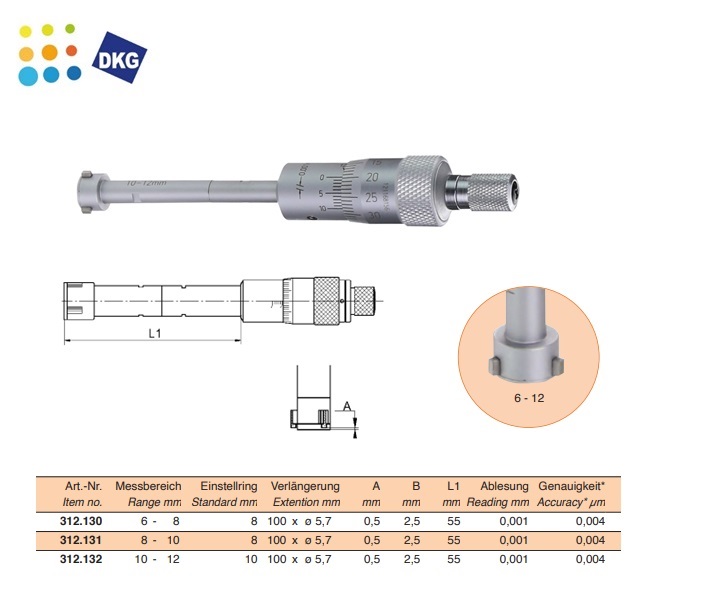 Driepunts Micrometer, 225 - 250 mm | DKMTools - DKM Tools