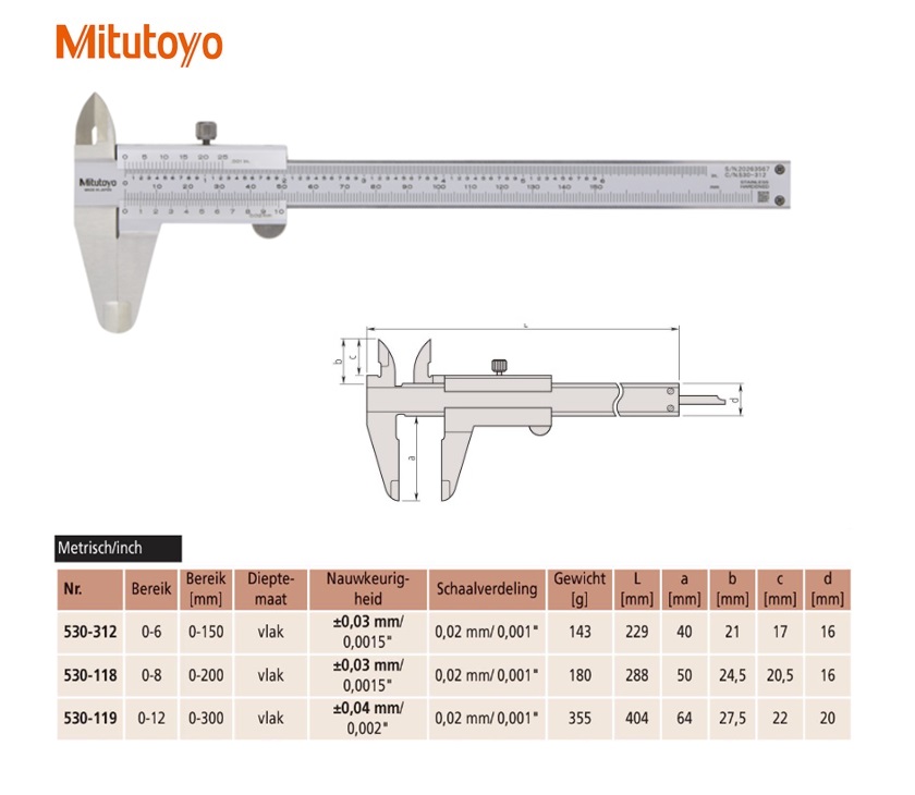 Mitutoyo Schuifmaat 0-150mm/0-6