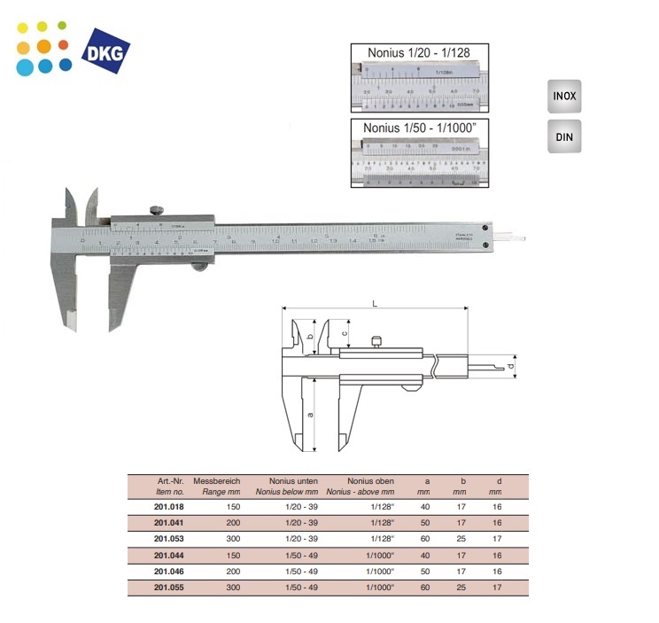 Schuifmaat 300x0,05mm / 12