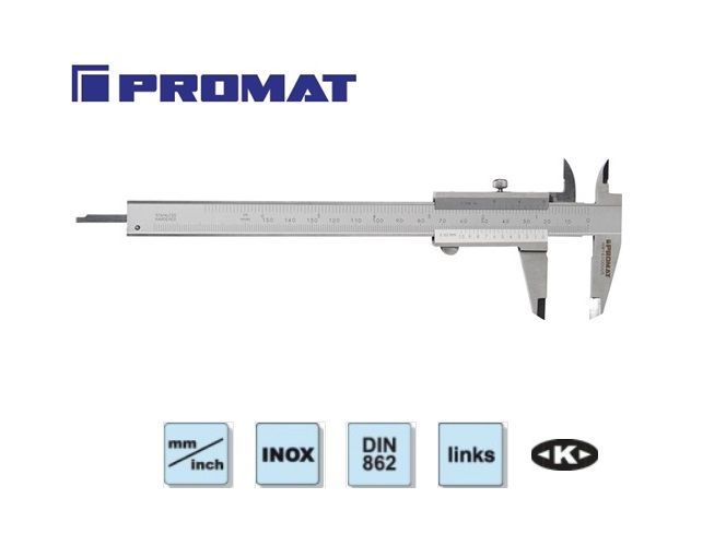 ZakSchuifmaat 0-150mm Nonius vastzetschroef linkshandig