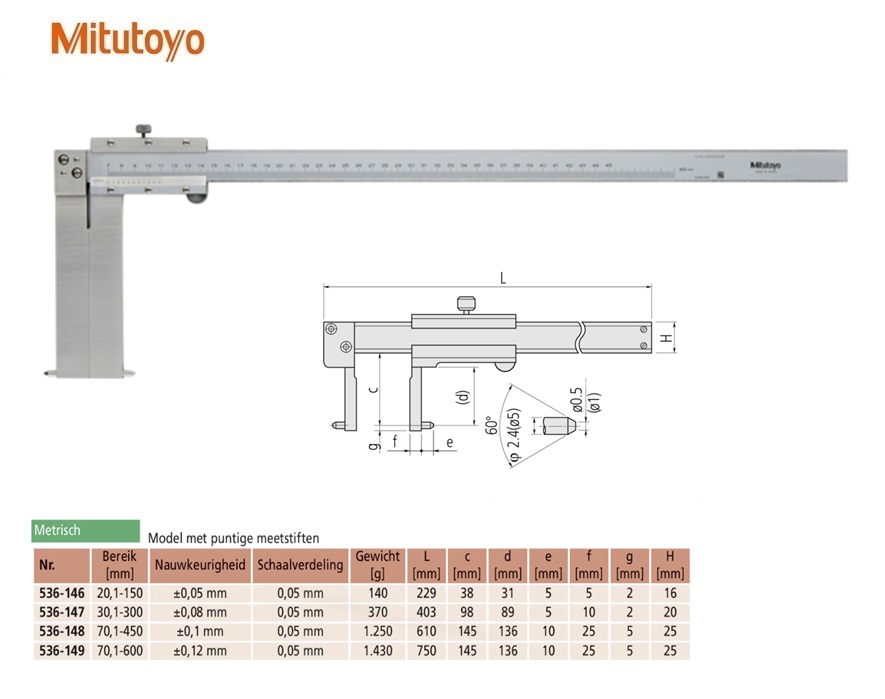 Mitutoyo Binnenschuifmaat 10-150mm, 0,05mm, Metrisch | DKMTools - DKM Tools