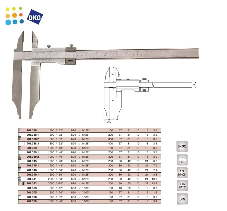 Werkplaats Schuifmaat 1000x150x0,05mm DIN862 | DKMTools - DKM Tools