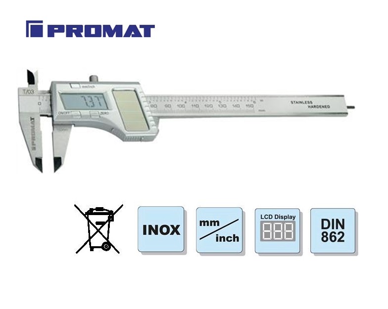 Digitale Solar Schuifmaat 150mm