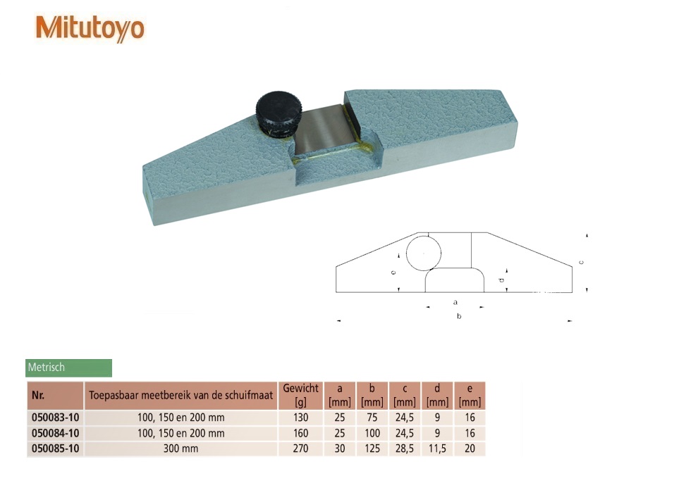 Mitutoyo Brugstuk voor dieptemeting breedte 125mm, bereik 300mm