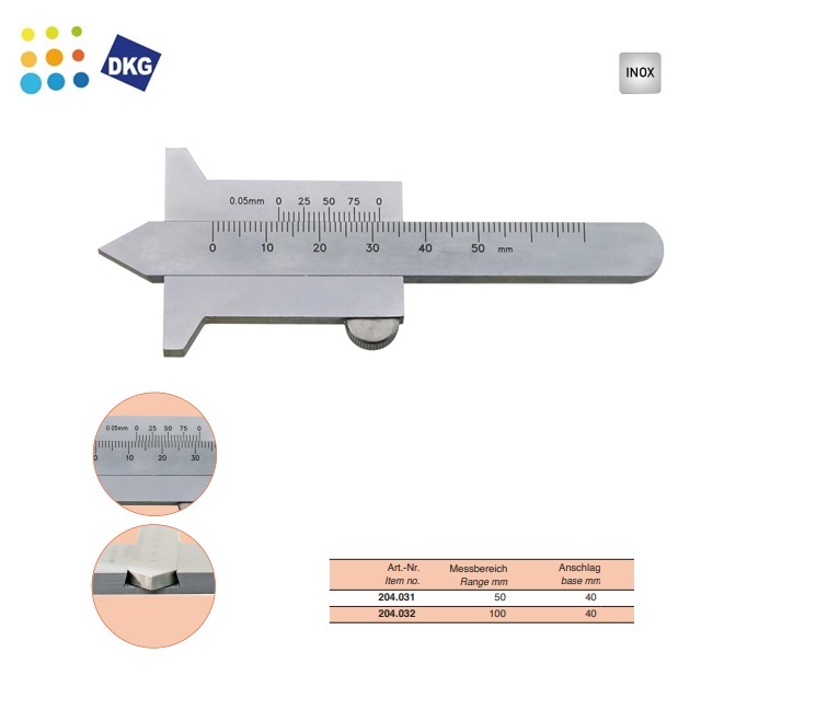 Diepteschuifmaat met haak 500x100x0,02mm | DKMTools - DKM Tools