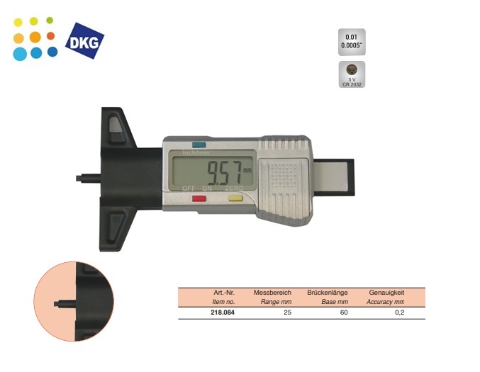 Digitale Voelermaat voor bandenprofiel 30 mm