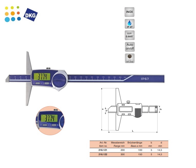 Diepteschuifmaat 200x100mm 0,05mm | DKMTools - DKM Tools