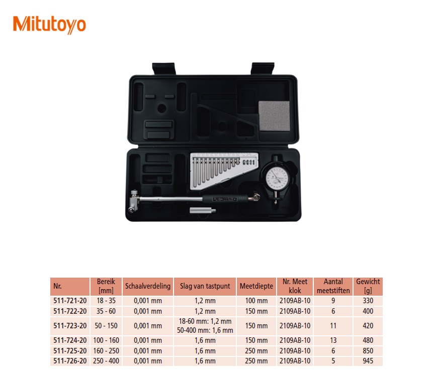 2-Punts Binnenmeettaster 160 - 250mm | DKMTools - DKM Tools