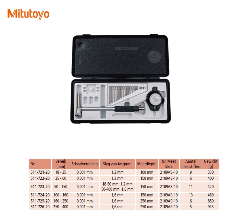 2-Punts Binnenmeettaster 100 - 160mm | DKMTools - DKM Tools