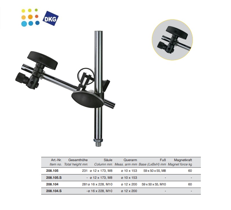 Magnetisch meetstatief 255mm 61 x 50 x 55mm, 80kg/M8 | DKMTools - DKM Tools