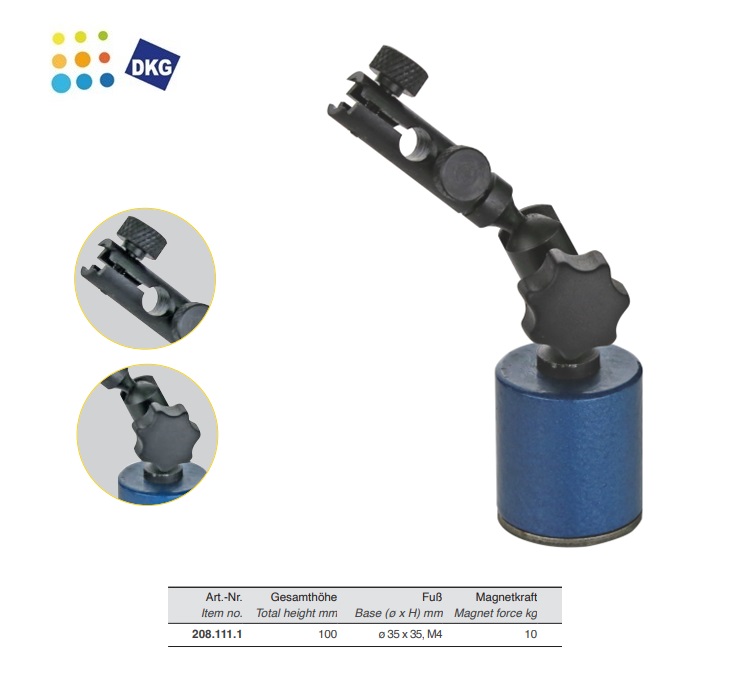 Kleine Magnetisch meetstatief 30 kg, H= 140 mm | DKMTools - DKM Tools