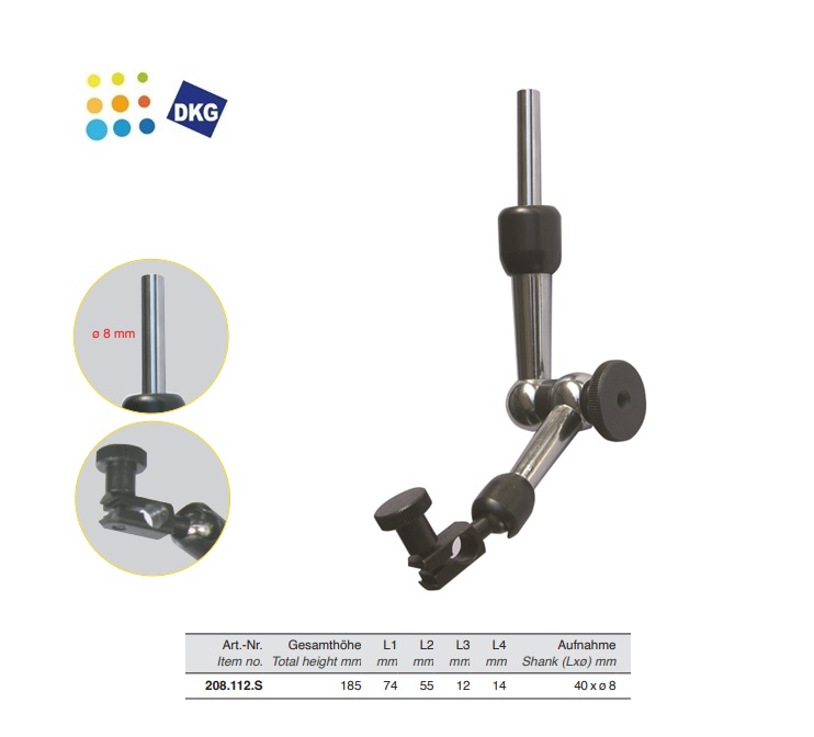 Kleine meetstatief Universeel 185mm 40 x ø 8