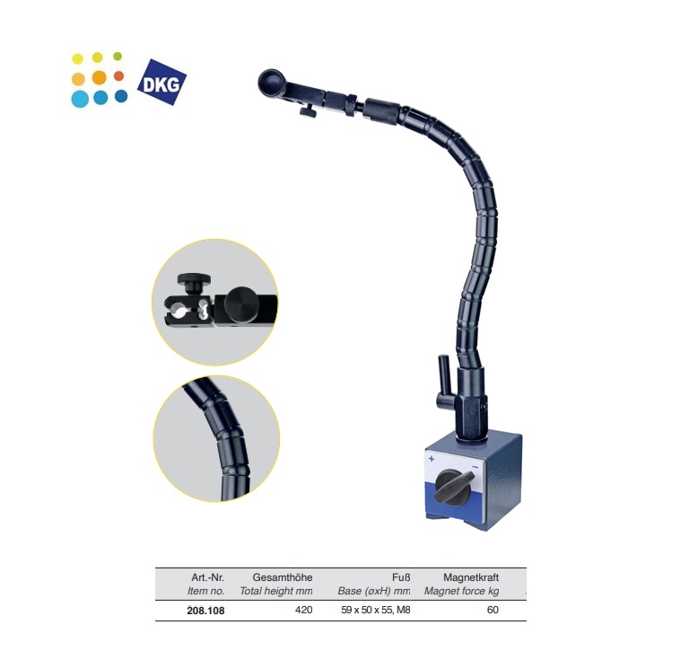 Magneetstatief flexibel 420mm 59 x 50 x 55, M8 | DKMTools - DKM Tools