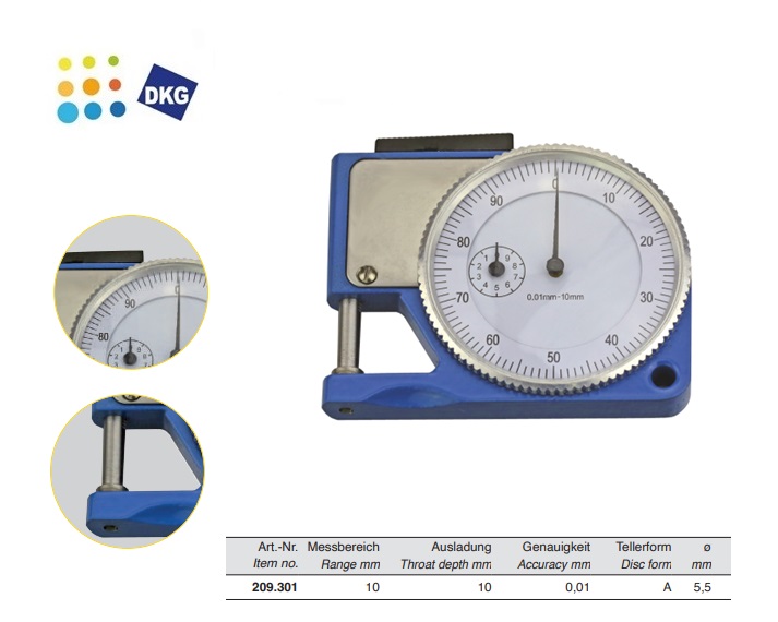 Diktemeter 0-10 mm