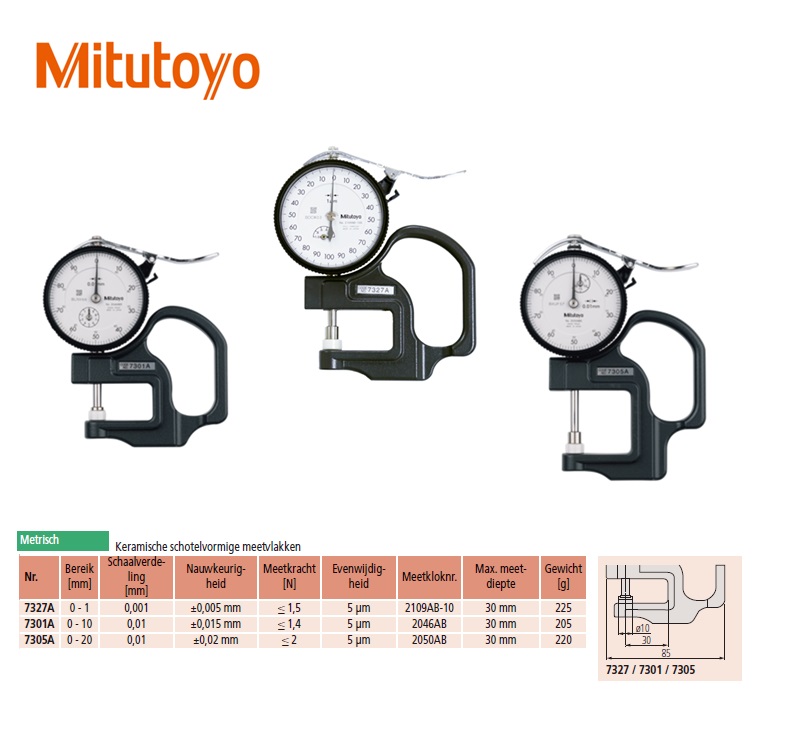 Meetklok diktemeter grote uitlading  0-50mm 500mm | DKMTools - DKM Tools