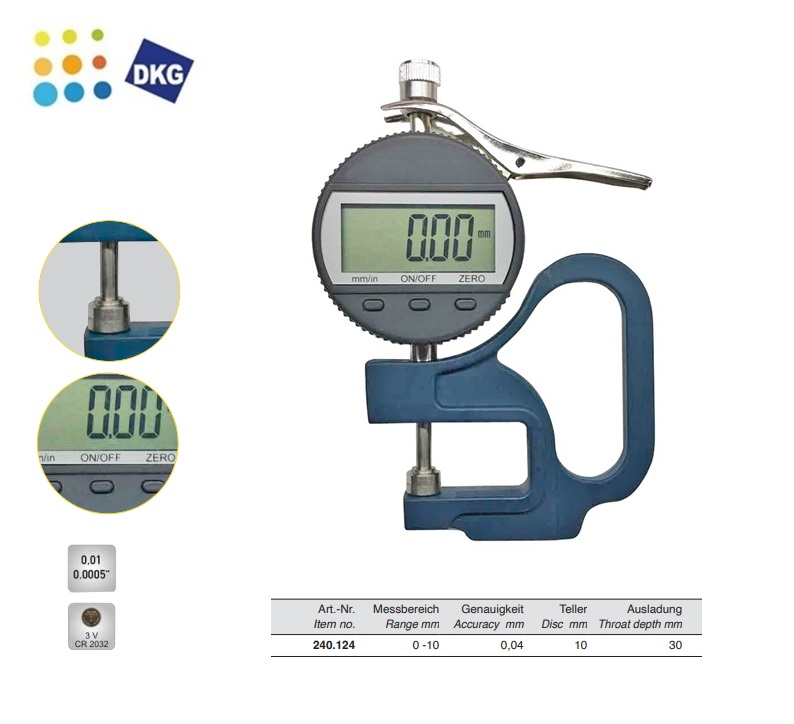 Digitale diktemeter 0-10mm/0-0.5” 5um | DKMTools - DKM Tools