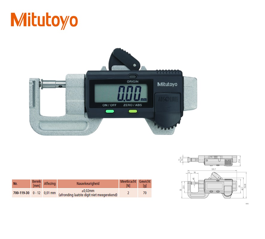 Quick Mini diktemeter 0-12mm