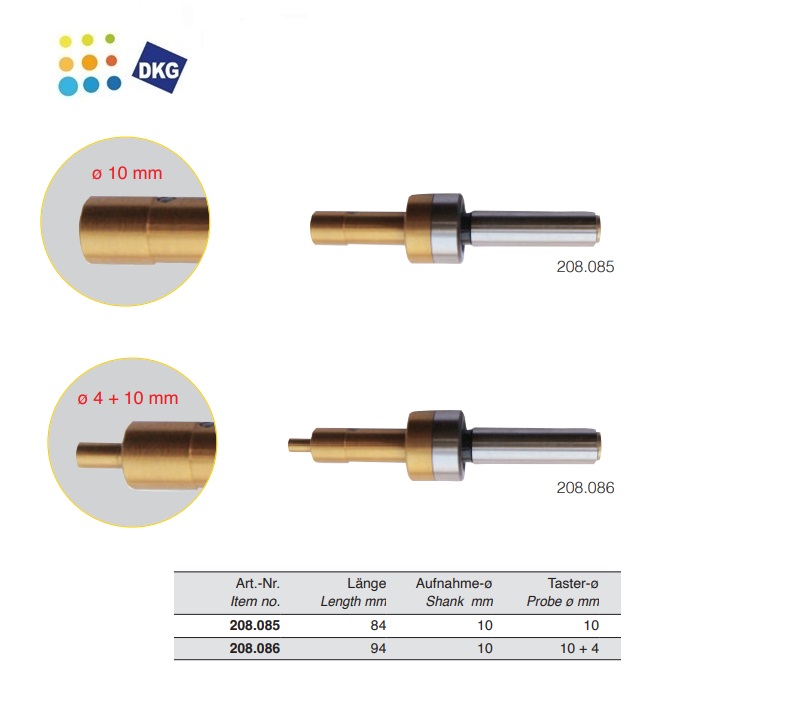 Elektronische kantentaster LED lamp Ø20mm 103 mm