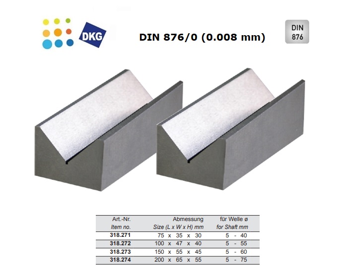 V-Blokken DIN 876-0, 100 mm, 90° | DKMTools - DKM Tools