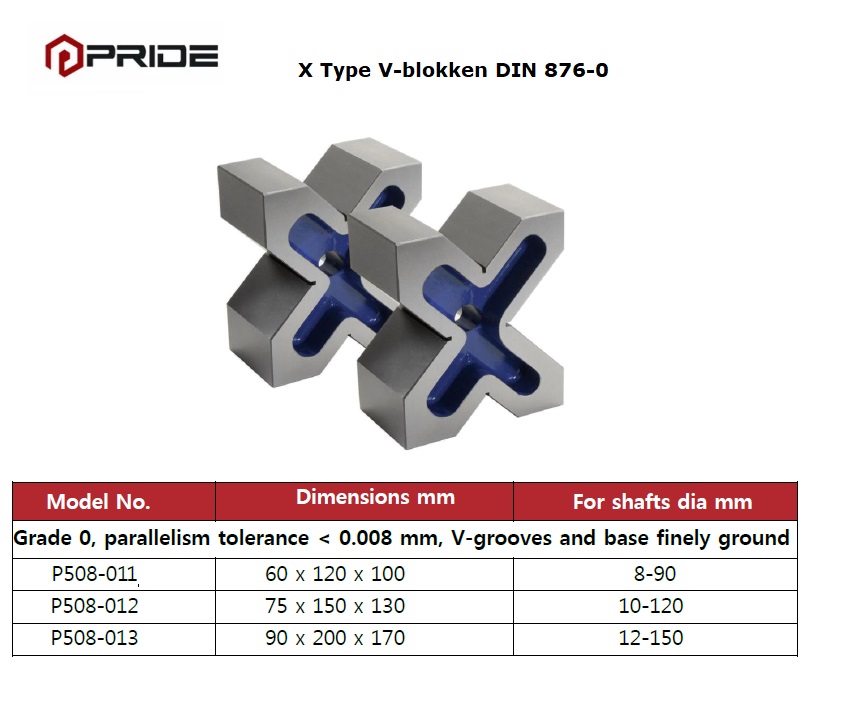 X-type V-blokken DIN 876-0 60 x 120 x 100mm 8-90mm