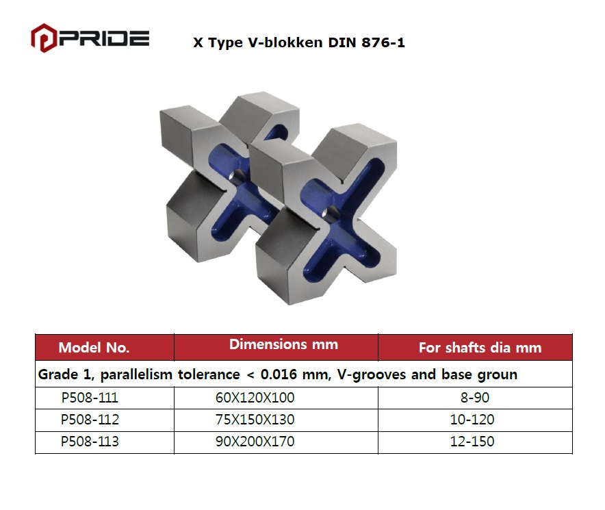 X-type V-blokken DIN 876-1 60 x 120 x 100mm 8-90mm