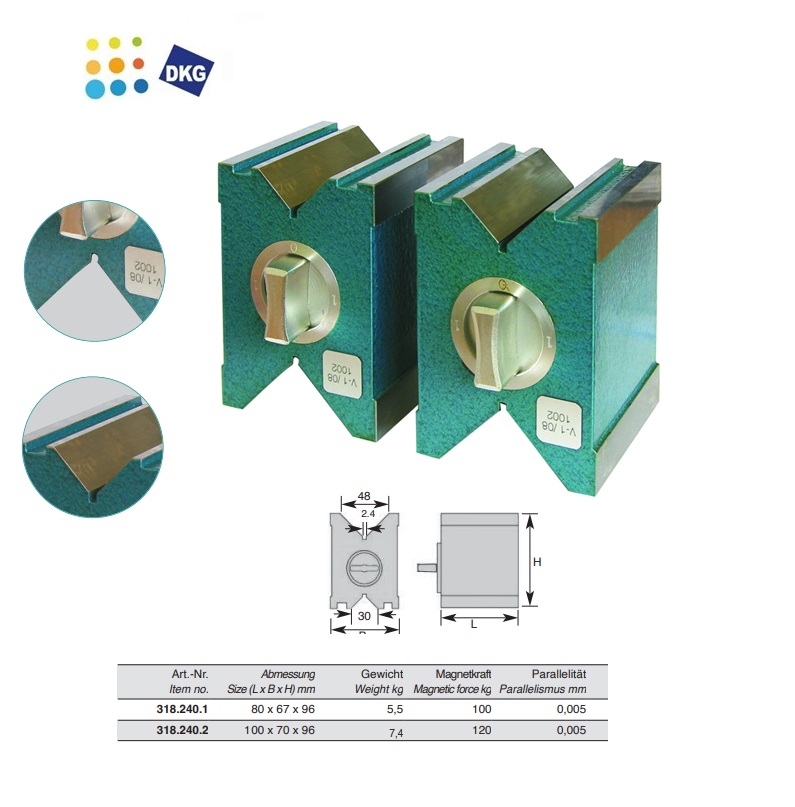 Magnetisch V-blokken 100x50x80mm 20kgf | DKMTools - DKM Tools