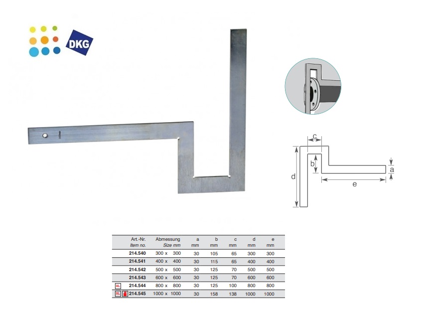 Flenswinkelhaak, 500 x 500 mm, verzinkt | DKMTools - DKM Tools