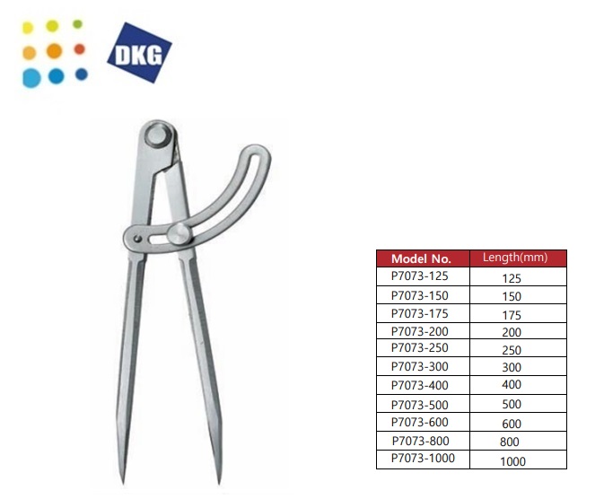 Puntpasser met stelboog DIN 6486 125mm