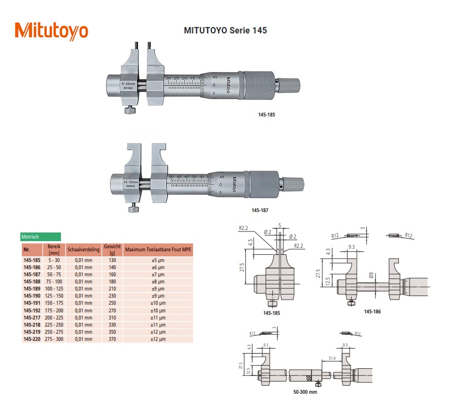 Schroefmaat met binnenmeetbekken 150-175mm | DKMTools - DKM Tools