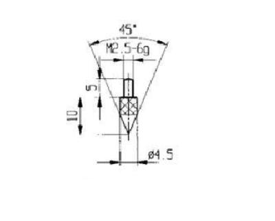 Stalen taster 573/13 M2,5 kegel Käfer 62010