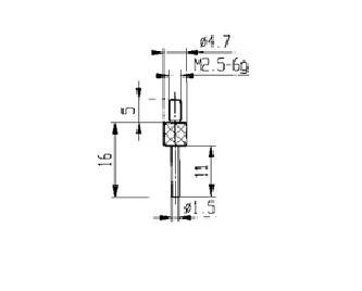 Stalen taster 573/14 M2,5 stift Käfer 62012