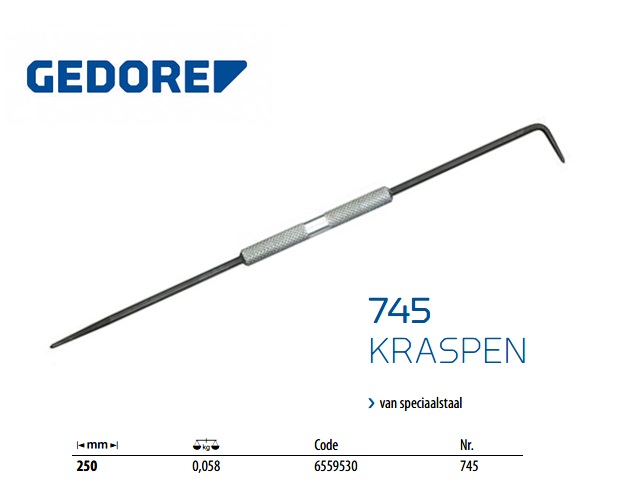 Kraspen aan een zijde gebogen 250mm