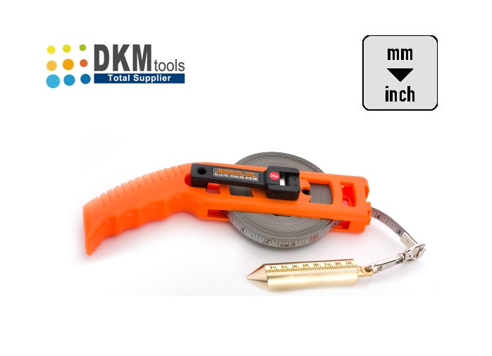 Tankrolbandmaat wit gelakt 15m mm/Inch | DKMTools - DKM Tools