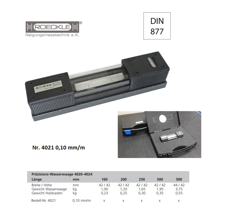 Precisie-richtwaterpas 160 mm; 0,1 mm/m In koffer