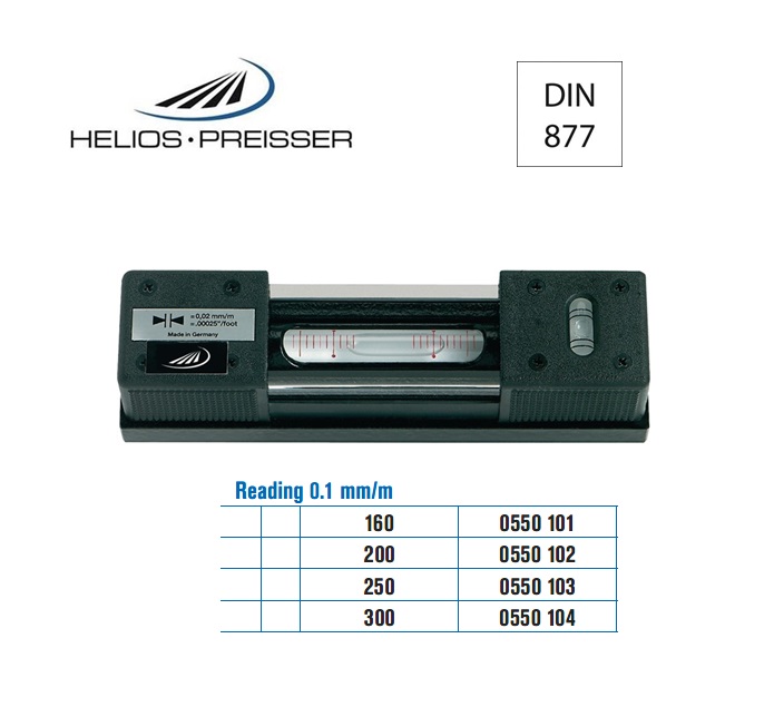 Precisie-richtwaterpas DIN877 L.160mm 0,1 mm/m
