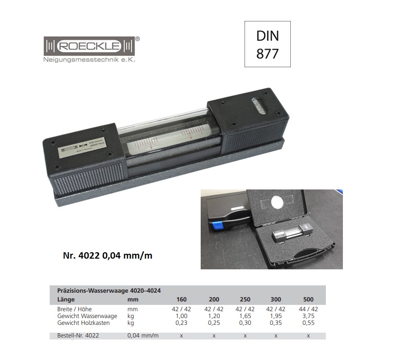 Precisie-richtwaterpas 160 mm; 0,04 mm/m In koffer