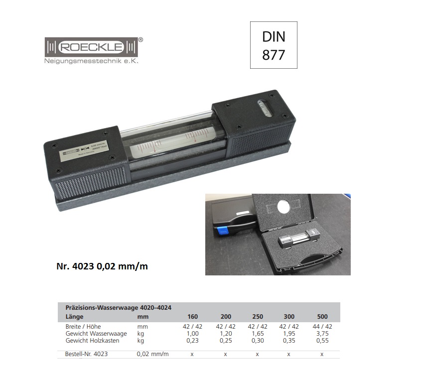 Precisie-richtwaterpas 160 mm; 0,02 mm/m In koffer | DKMTools - DKM Tools