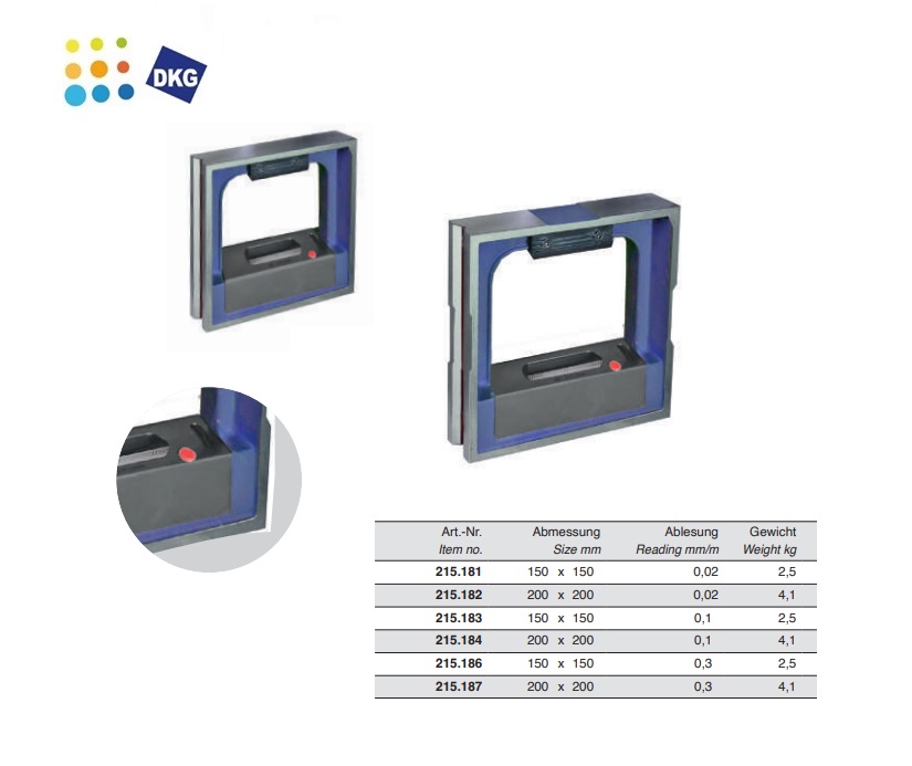 Raamwaterpas, 200 mm, 0,1  mm/m, DIN 877 | DKMTools - DKM Tools