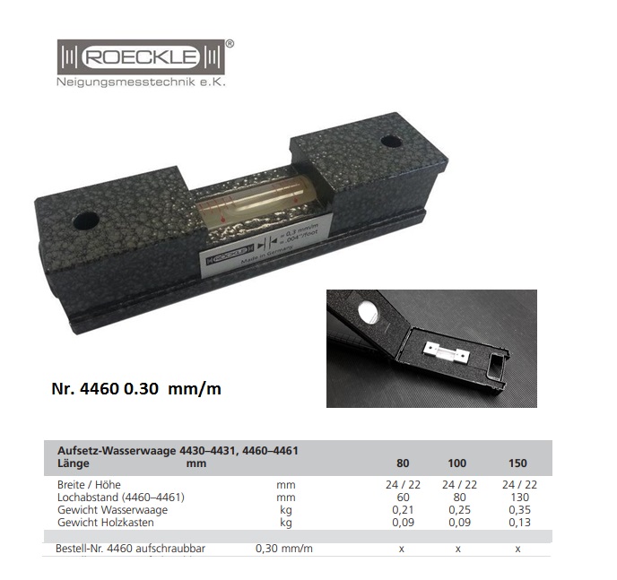 Machine waterpas 80 mm; 0,1 mm/m Afschroefbaar | DKMTools - DKM Tools