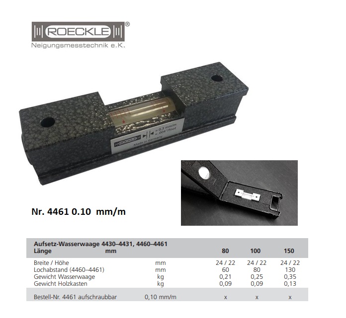 Machine waterpas 80 mm; 0,3 mm/m Afschroefbaar | DKMTools - DKM Tools