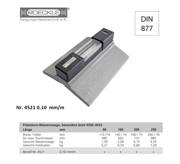 Breede Machine Waterpas 160 mm; 0,1 mm/m In Etui