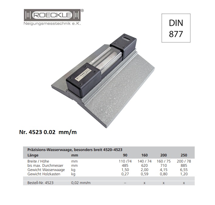 Breede Machine Waterpas 160 mm; 0,02 mm/m In Etui