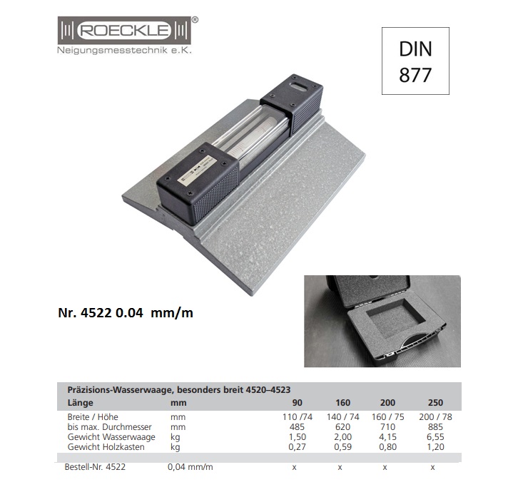 Breede Machine Waterpas 250 mm; 0,3 mm/m In Etui | DKMTools - DKM Tools
