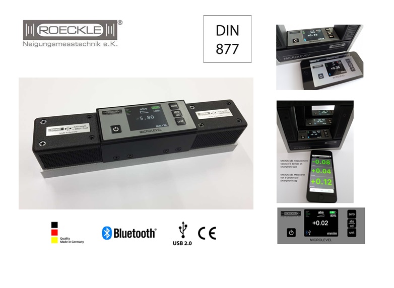 MICROLEVEL Elektronische horizontale waterpas 200 mm; 0,02 mm/m