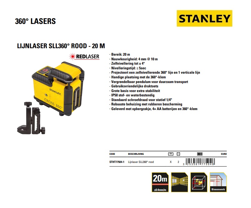 Kruislaser SLL360 (rood)