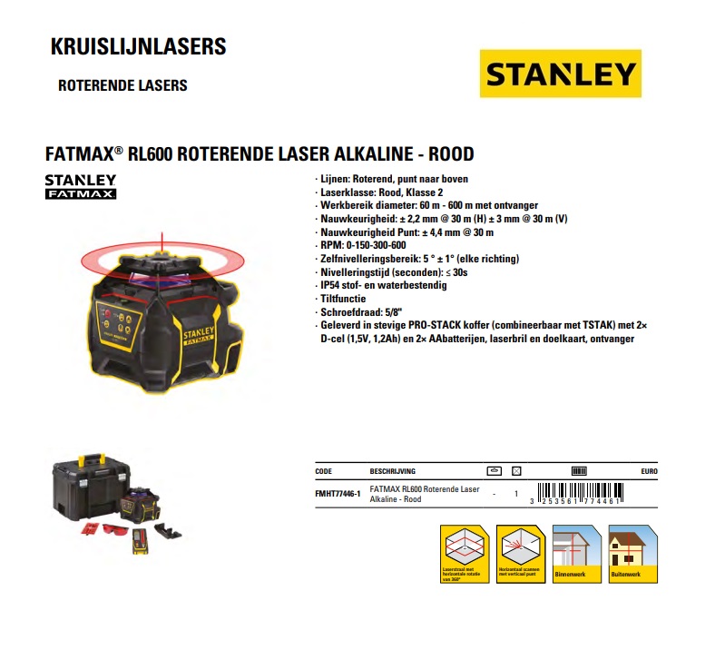 FATMAX Roterende Laser RL750LG Li-ion groen | DKMTools - DKM Tools