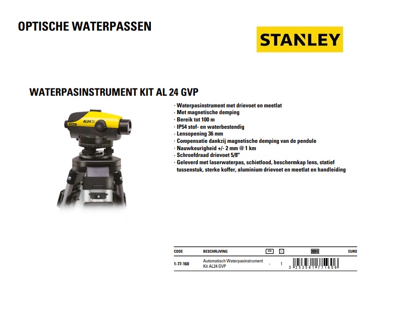 Automatisch Waterpasinstrument Kit AL24 GVP